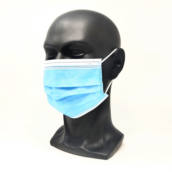 Einwegmaske 3-lagig blau (im 50er Pack)
